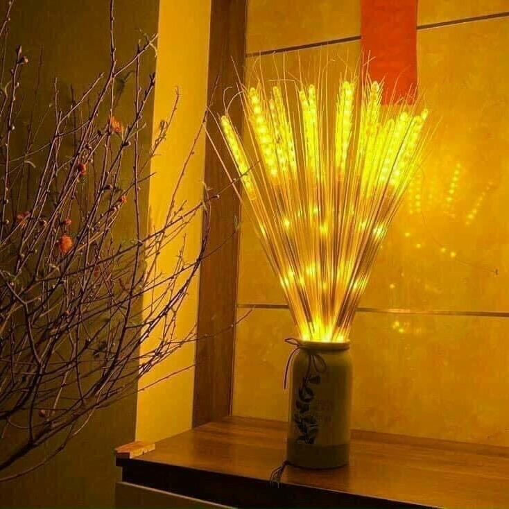 Đèn Led Bông Lúa Set 10 15 bông Trang Trí Bông lúa Vàng Trang Trí Ban Thờ Phòng Khách