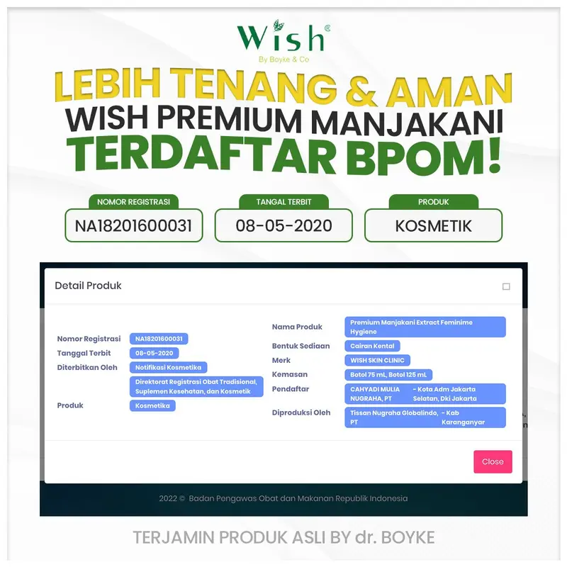 [NEW FORMULA] WISH Premium Manjakani Sabun Cairan untuk Membersihkan by dr Boyke Bebas Alkohol Aman untuk Kulit sensitif Isi 125 mL 2