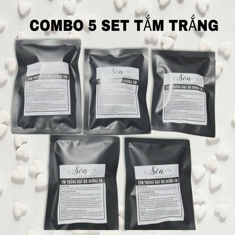 Combo 5 bịt tắm trắng bạc hà dưỡng ẩm kem body