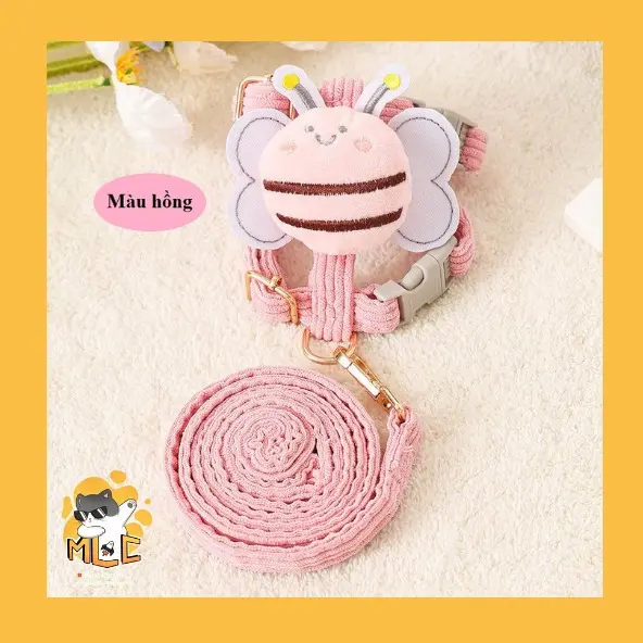 MOLACA - Dây dắt, yếm dắt chó mèo đi dạo hình con ong dễ thương, an toàn, thoải mái, dễ điều chỉnh (HÀNG LOẠI 1, CÓ SẴN) - DYO 7