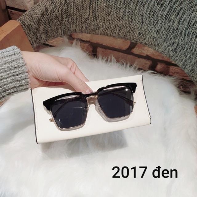 Kính râm unisex nam nữ chân kim loại vàng chữ V Mắt Kính Mắt Kính