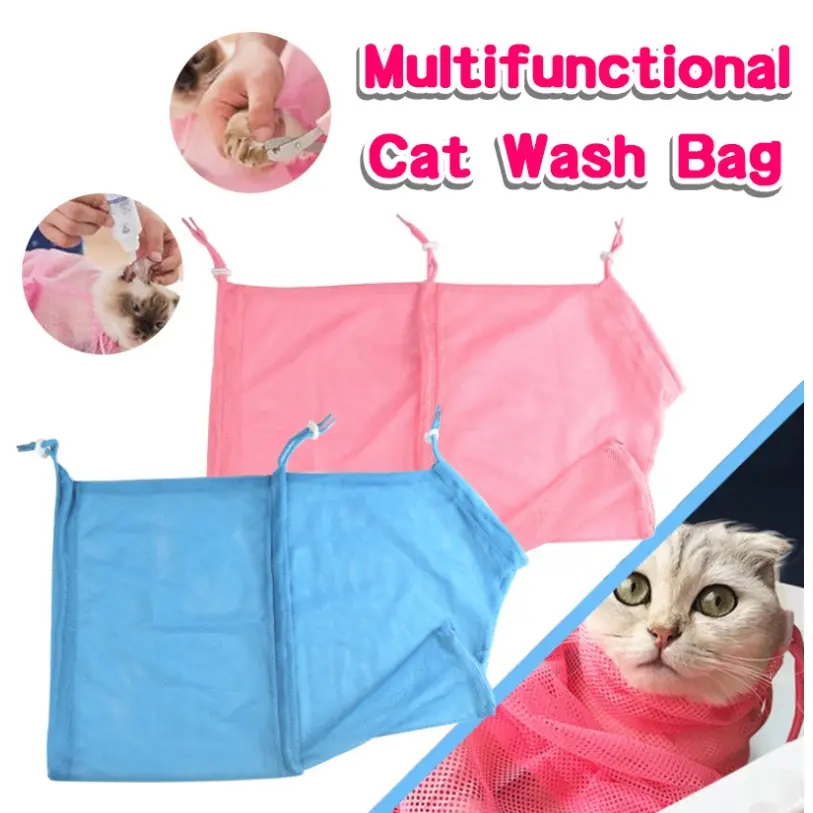 Cat Grooming Bath Bag Cat Washing Bag Biting Restraint for Pet Bathing Nail Trimming Use Bag