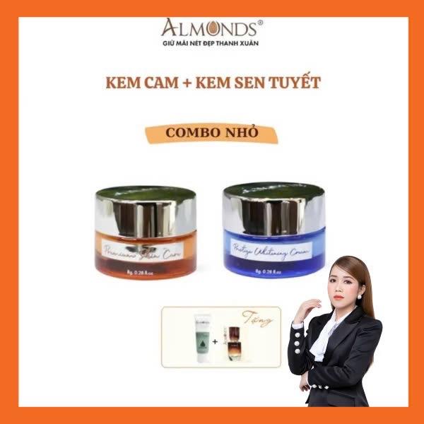 COMBO MINI ( kem sen tuyết nhỏ +kem cam nhỏ) tặng tinh chất và sữa rửa mặt bí đao