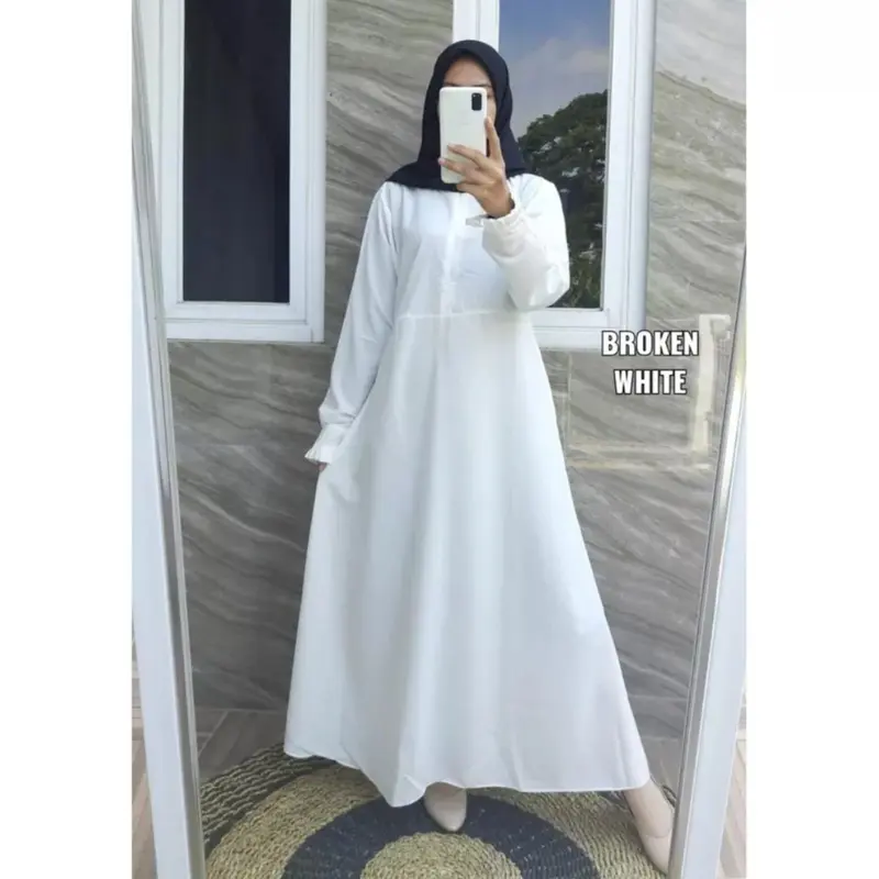 Gamis Basic Polos/ Dress Wolfis Basic Syar'i Mewah 8