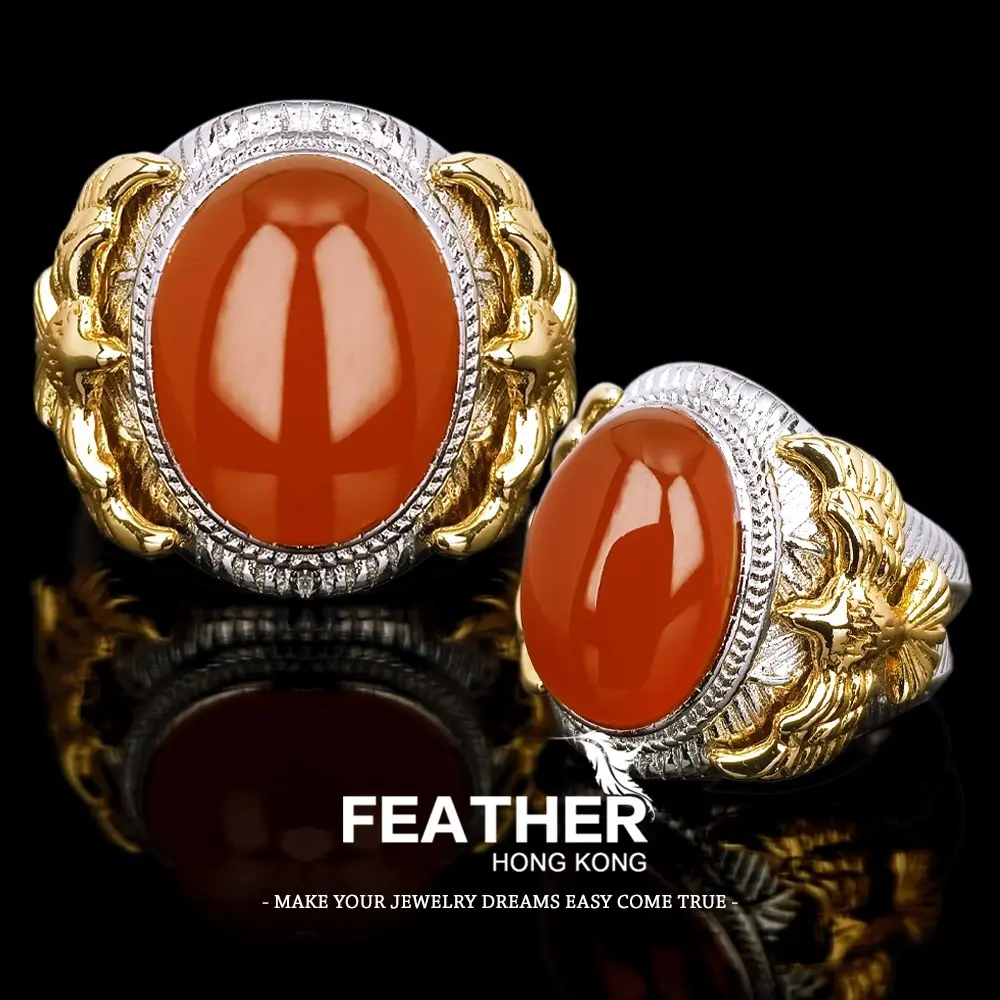 [ FEATHER - HONGKONG ] ( FREESIZE ) KUALITAS TINGGI CUSTOM SENDIRI - CINCIN GIOK PRIA