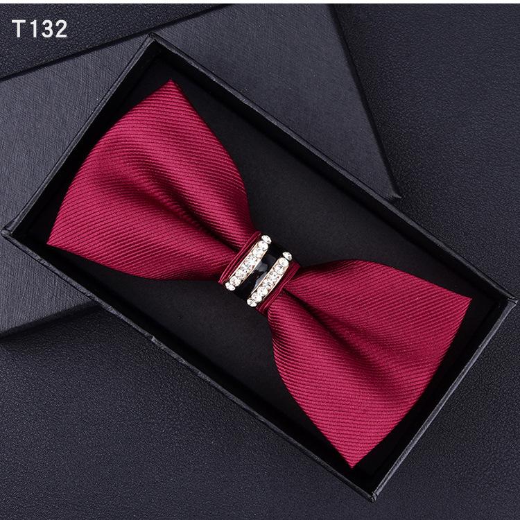 Product Introduction of 6*12cm Red Navy Blue Black Bow Ties Butterfly Banquet Polka Dot Floral Bowtie Accessories Double-layer Jacquard Business Gift Wedding for Men 24