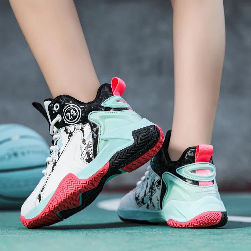 Gym Breathable Boys School Shoes Kid Children Outdoor White Casual Sneakers basketball Trainer custom shoes manufacturers_voghion.com