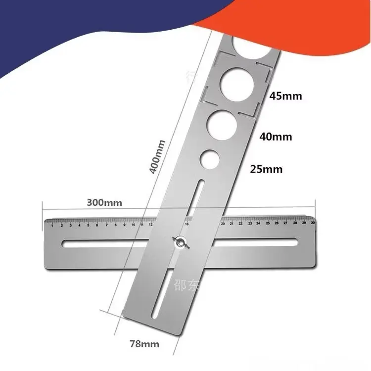 Thước Đo Định Vị Khoan Lỗ Gạch Men 2 Đoạn INOX Dày - Đo Khoan Lỗ Gạch Men Nhà Tắm Rất Nhanh Và Chuẩn 3