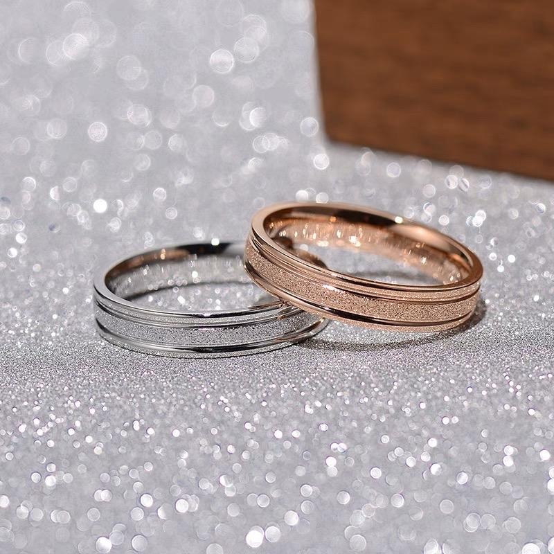 [có lẻ] Nhẫn titan Hạtt  nene ko rỉ xinh 2 màu - có khắc tên Titan - 1 đôi Tặng hộp22 túi thiệp - nhẫn cặp - nhẫn đôi 6