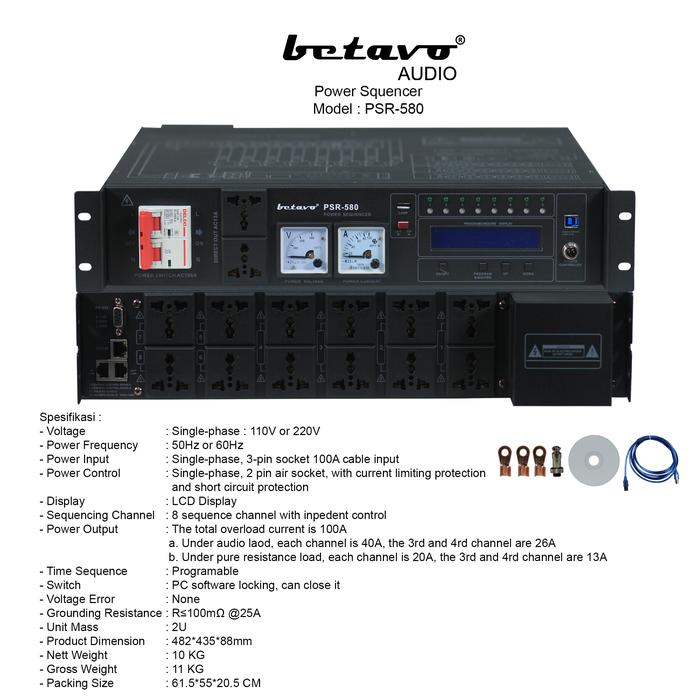 Gambar Power Squencer Betavo PSR-580 Pc Amplifier - Hitam dari Betavo Audio Kota Tangerang Tokopedia