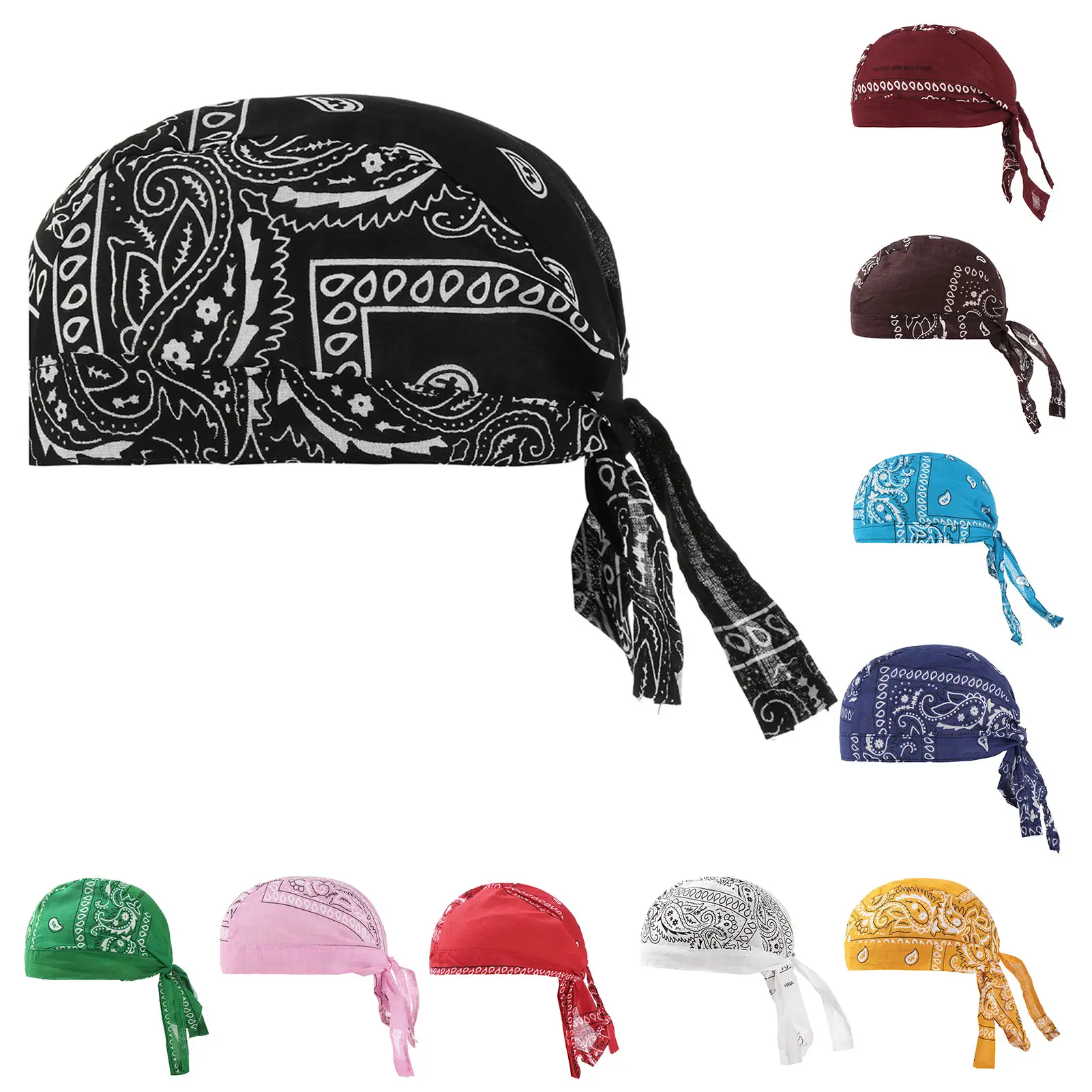 Outdoor Sports Cap Quick-Drying Helmet Lining Cap Sports Cycling Headscarf Sun Protection Long Tail Pirate Hat For Men Women