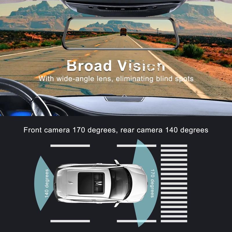 Product Introduction of 4K car touch screen DVR mirror dash cam dual lens GPS navigation rear view camera full hd1080p rearview drive recorder 16