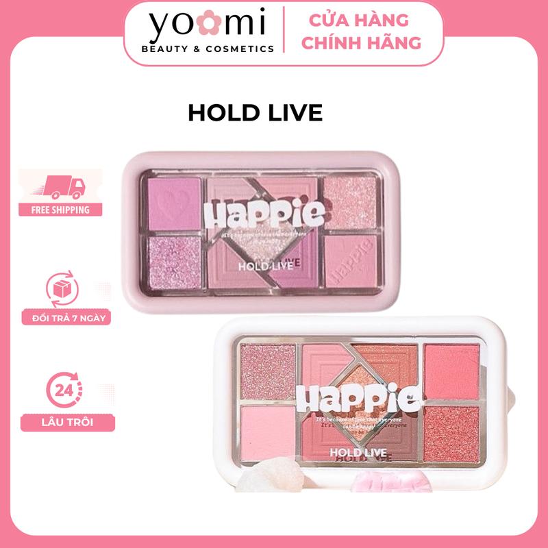 Bảng Phấn Mắt Hold Live 9 Ô Happie trái tim Phấn mắt nhũ lì cool tone Eyeshadow Bền Màu Lâu Trôi Bền màu Yoomi Cosmetic Mỹ Phẩm Trang Điểm Nữ trang điểm nhũ mắt Đánh Mắt Women bảng mắt happier bảng mắt hold live h05 phấn mắt hồng tím