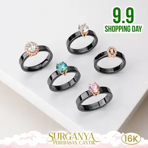 Cincin Emas Kadar 16K Cincin Ceramic Model Solitaire Macan Gold