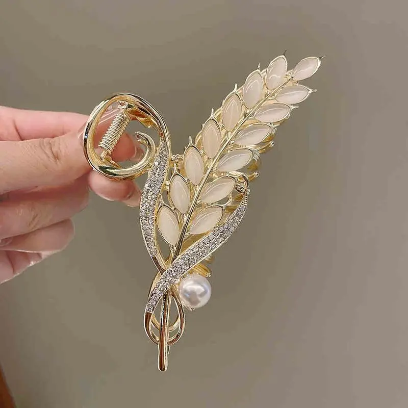 Kẹp Tóc Lúa Mì, Thiết Kế Cao Cấp Thanh Lịch, Dành Cho Bé Gái, Thích Hợp Để Đồ Trang Trí Ngày Lễ, Kẹp Tóc Nàng Tiên Cá, Kẹp Cá Mập, Làm Đẹp, Đồ Trang Trí Tóc