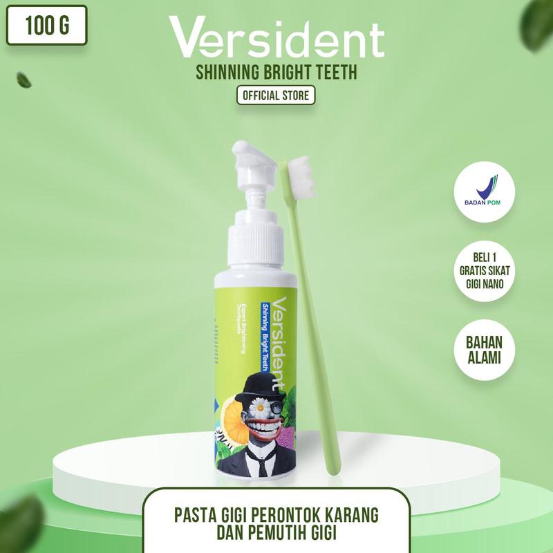 PROMO 1 JAM VERSIDENT (FLASH SALE) - Beli 1 Bonus 1 Sikat Gigi - Pasta Gigi Pemutih, Penghilang bau mulut 4