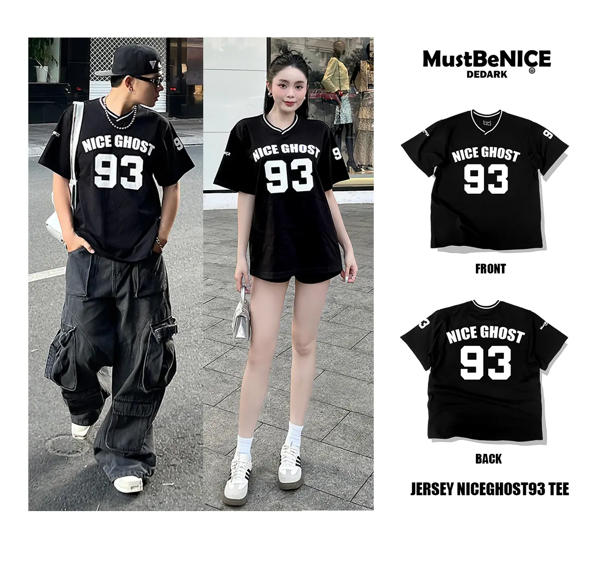 DeDark - Áo thun JERSEY 93 nam/nữ unisex