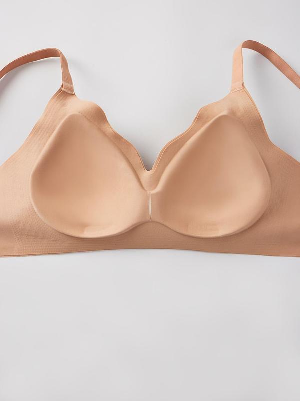 Women's Solid Color Wireless  Bra, High Stretch Soft Breathable Comfortable Seamless Adjustable Strap   Bra, Women's Lingerie for All Seasons 6