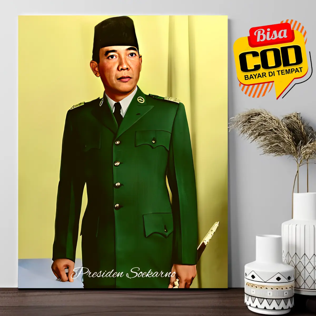 Poster Gambar Soekarno Hiasan Dinding Presiden Soekarno Bung Karno Dipasang di Dinding SK9