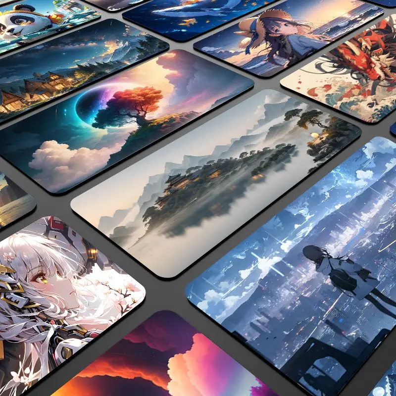 Mouse Pad Oversized Computer Keyboard Pad E-Sports Cartoon Game National Style Office Table Mat Boys and Girls Lock Edge Thickened