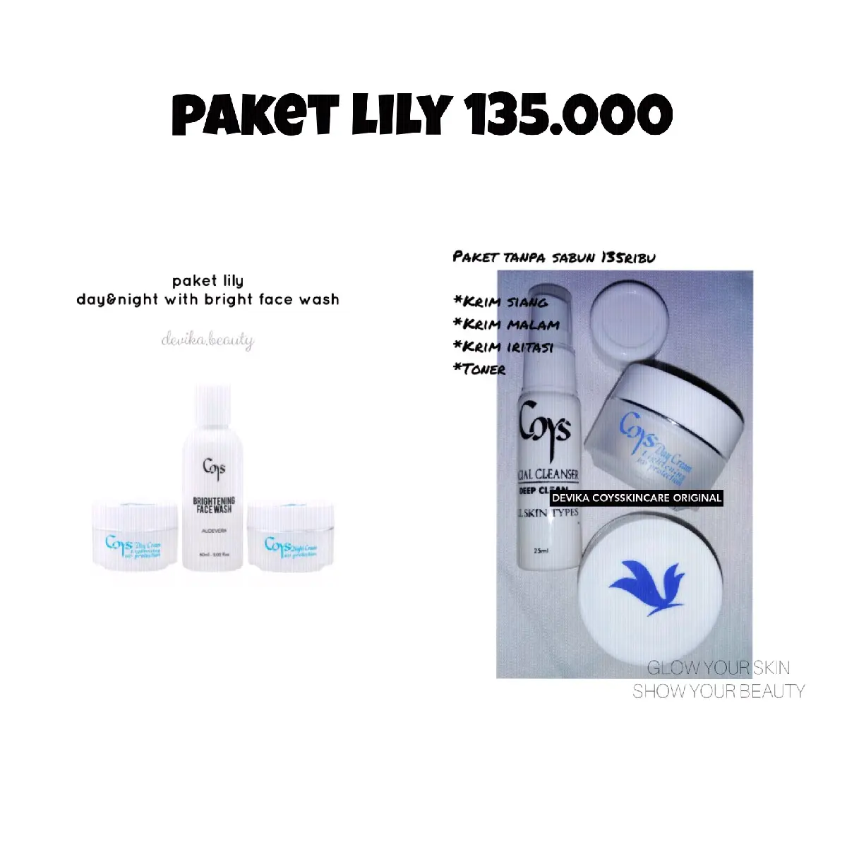 Coys Skincare paket lily (free gift)