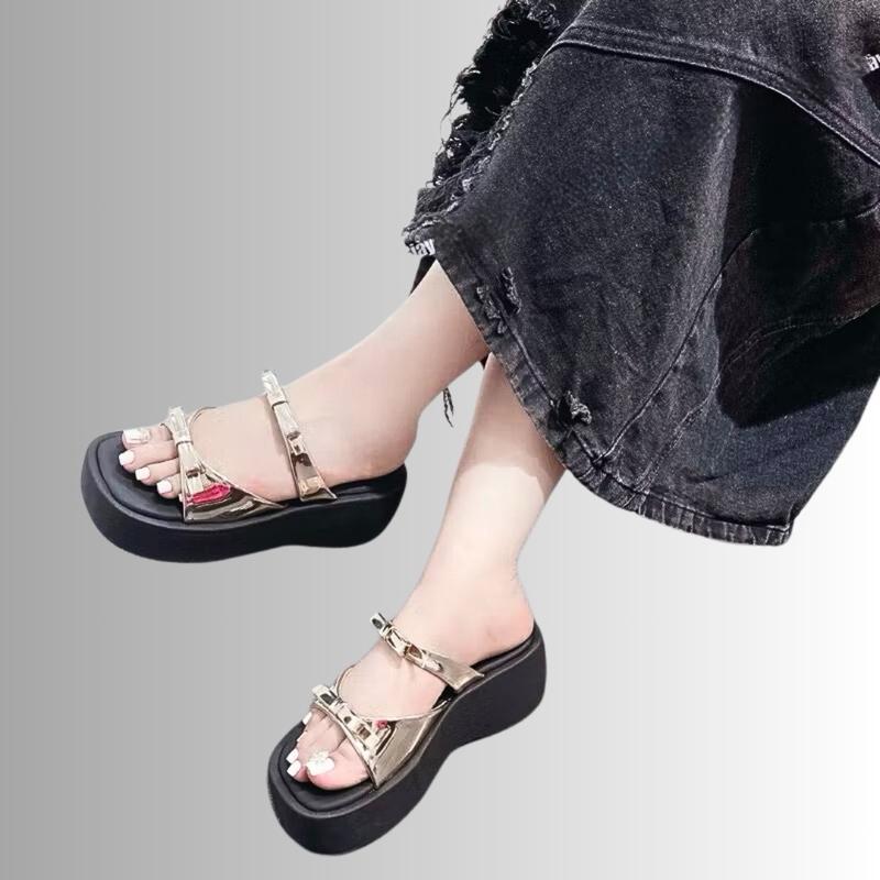 Vyshoesshop - Dép bánh mì nữ Bigsize (nhiễu xịn) - 2 nơ nhị xinh, đệm dép cực êm, đế cao cấp chống trơn trượt M439 - GiàY, Giày Bệt DéP Nhung Hoa sandal  nữ 2