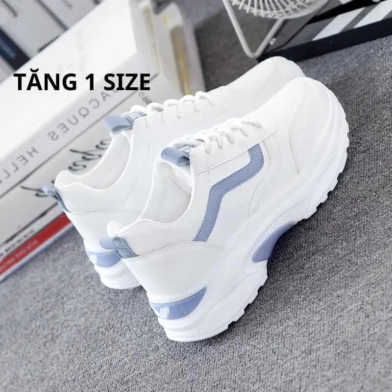 Giày thể thao nữ phối lưới thoáng khí đế 5cm phong cách Hàn Quốc thời trang mùa hè Sneaker Len (tăng 1 size)