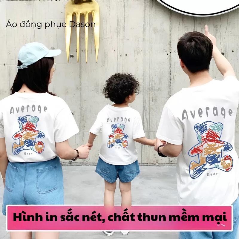 Áo gia đình bố mẹ con với hình in 2 mặt sắc nét (nhiều màu) chất thun cotton mềm mại thoáng mát Nữ Quần Ngủ 2