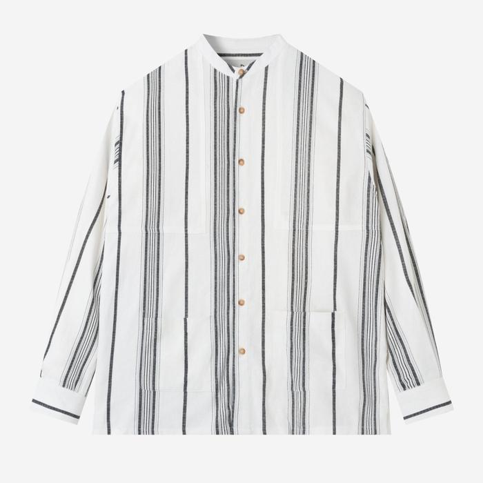 Gambar Baju Muslim Duha Muslimwear - Baraa Shirt Long Sleeve - White Black dari Duha Muslim Wear Kota Tangerang Tokopedia