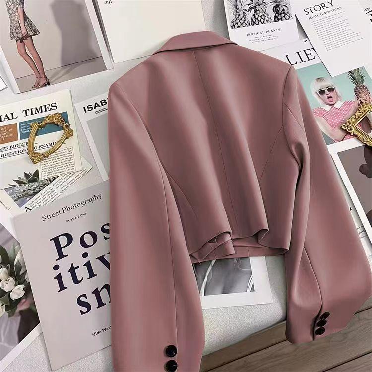 Áo Khoác Vest Cho Nữ, Ngắn, Bộ Sưu Tập Mùa Xuân Và Mùa Thu, Thiết Kế Thanh Lịch Và Mỏng Vừa Vặn, Cỡ Nhỏ Màu Đen, Thích Hợp Đi Chơi, Hàng Mới Về 5