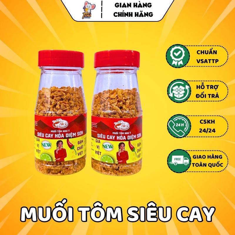  Muối Tôm Như Ý Siêu Cay Hoả Diệm Sơn - Hũ 60gr - Gia Vị muối không cay 