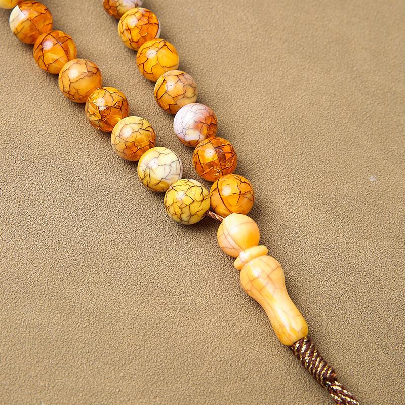 Product Introduction of [LIMITED] Islamic Prayer Beads 33 Natural Coconut – Cracked Texture Misbaha Dhikr Counter, Handcrafted Muslim Accessory for Women/Men 1