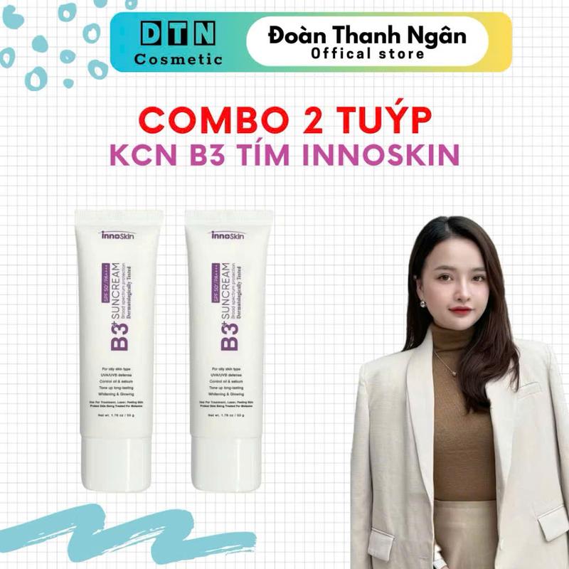 Combo 2 tuýp kem chống nắng B3 Innoskin màu Tím