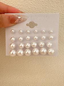 Arete de poste para mujer con decoración de perla falsa, elegante y minimalista, aretes de poste para mujeres y niñas, joyería moderna y exquisita, ideal para regalo de cumpleaños