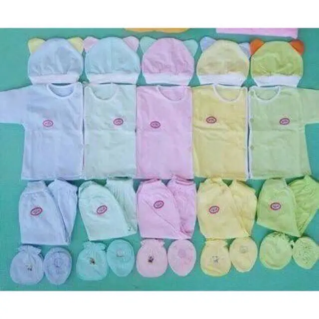 Set quần áo sơ sinh 5 bộ, 5 set bao tay chân mũ sơ sinh Cho Bé