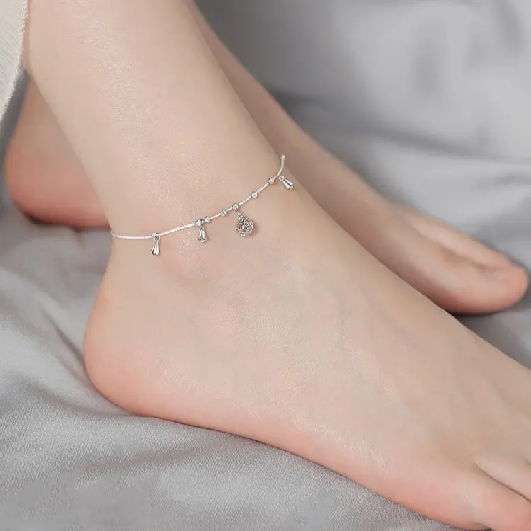 Lắc chân nữ Bống Bạc charm chuông dễ thương cho nữ LC0.01 1