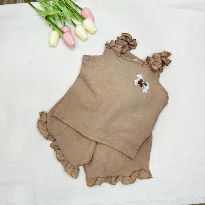 (Xả kho)6-20kg Bộ đồ 2dây Đũi xốp dáng rộng cực mềm mát thấm hút mồ hôi cho bé gái dễ thương 3