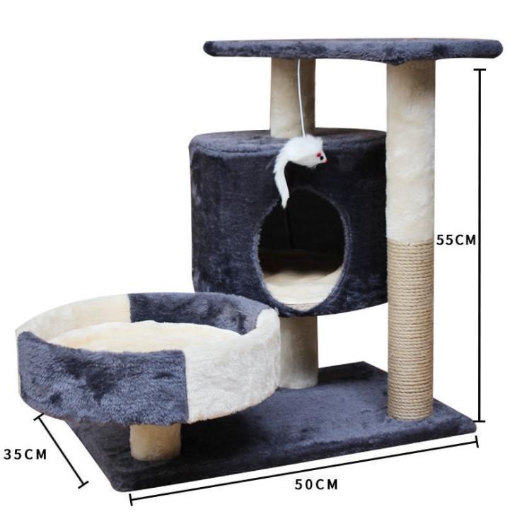 Product Introduction of Ready to ship 2-story cat condo, cat climbing frame ‼️ Cat condo, cat scratching post, cat bed, cat toys, cheap cat condo # P122. 13