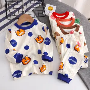 MIBABY Baju Tidur Anak Setelan Piyama Set Lengan Panjang Dengan Bahan Lembut Unisex