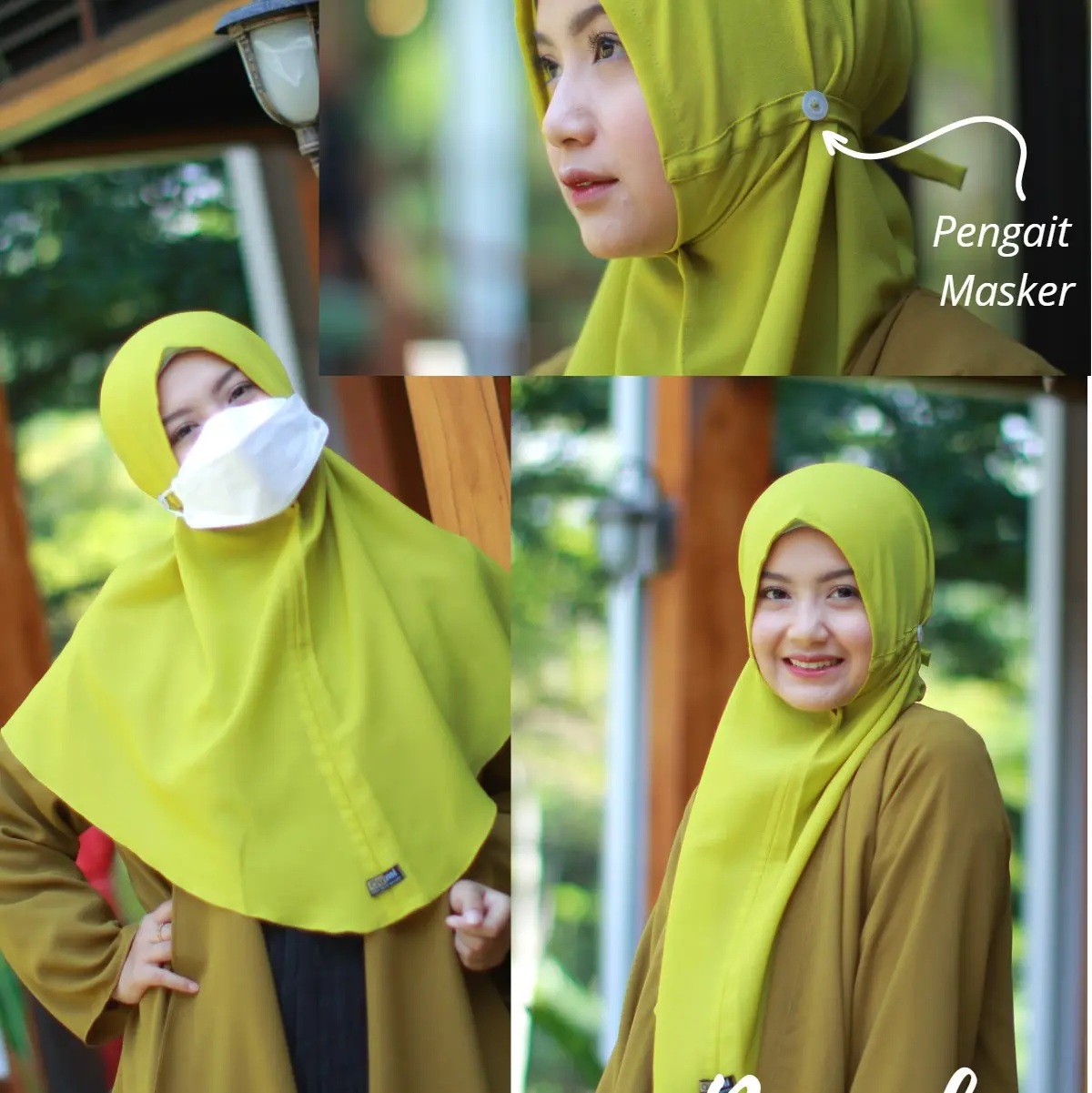bergo peenak pengait masker Diamond Jilbab Instan Nyaman