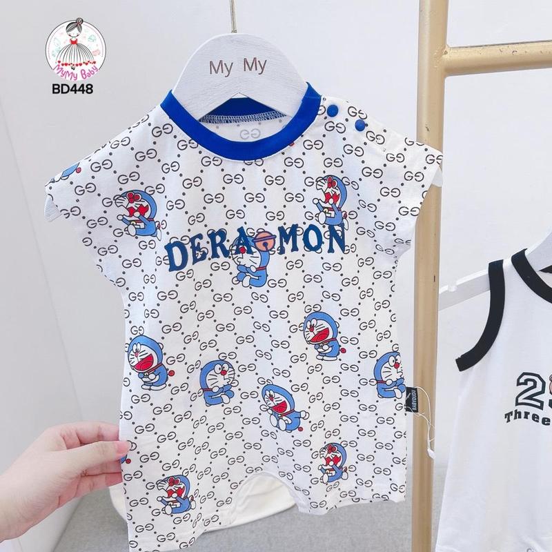  Body doremon chữ xanh chất liệu cotton mềm mại  MyMyBaBy BD448  