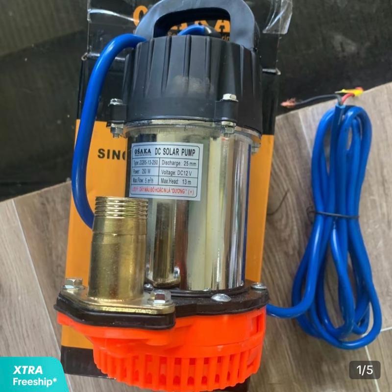  Máy bơm nước chìm 12v 250w cánh inox siêu bền. 