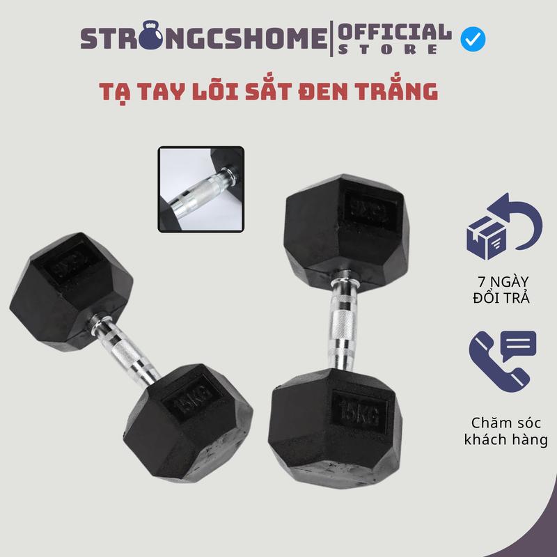 Tạ tay Tạ tập gym thể dục thể hình tại nhà 10kg 12.5kg 15kg bằng sắt nguyên khối cao cấp sp113 Cao Su Nam máy  gym dumbbell