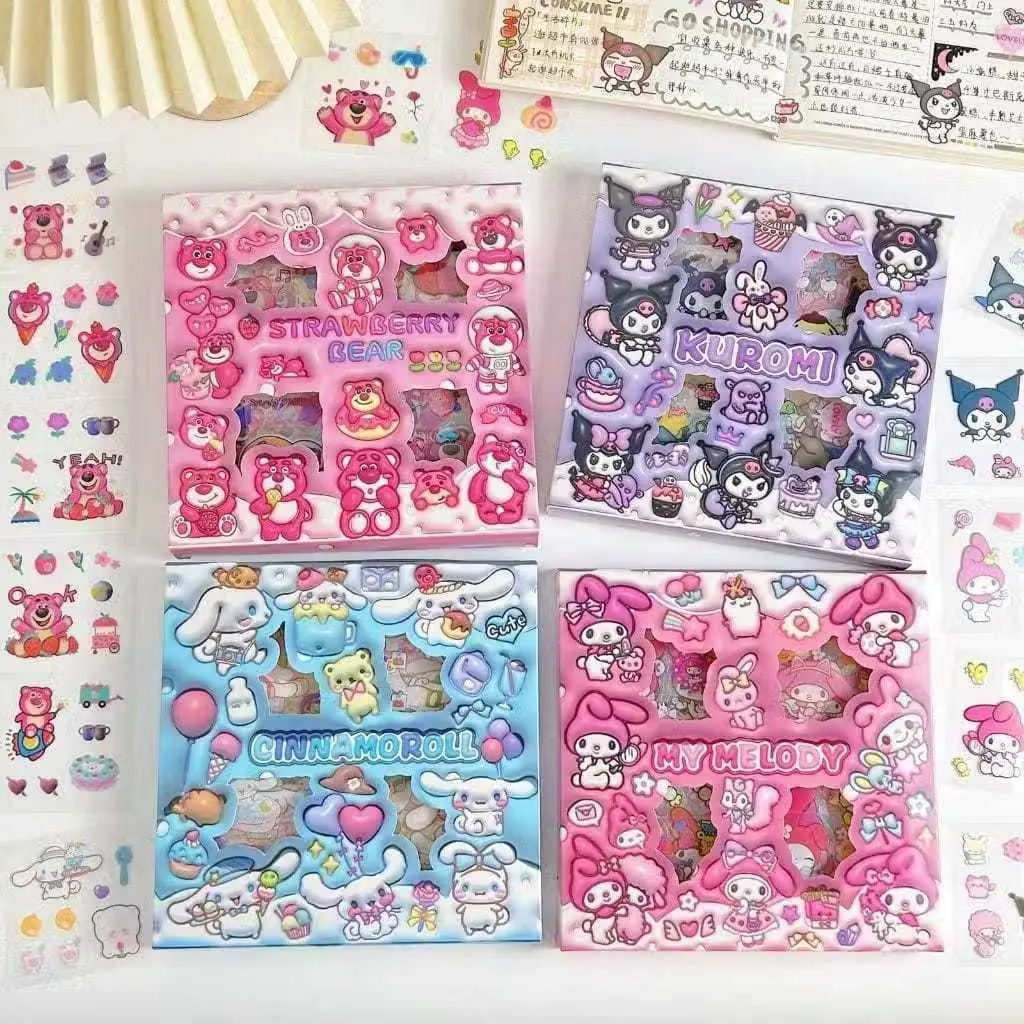 Sticker Isi 100 Lembar Karakter Sanrio Stiker Sanrio Sticker Kuromi Cinnamoroll Melody Lotso Paper PerAlatan