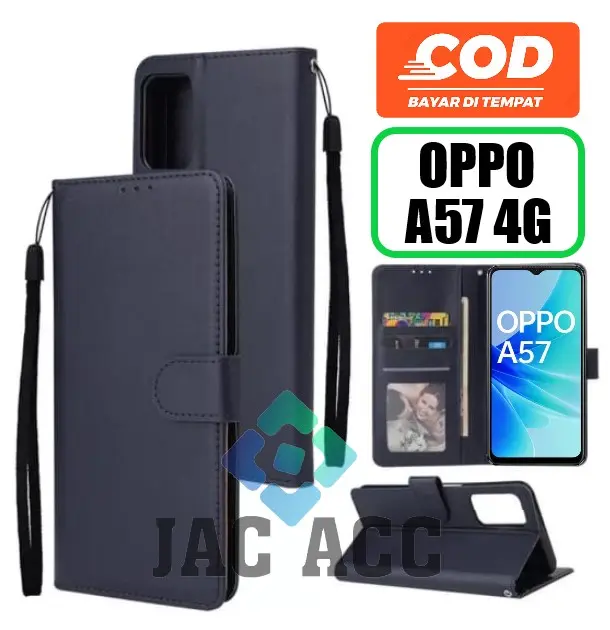 DOMPET HP UNTUK OPPO A57 4G NEW 2022 NEW LEATHER FLIP CASE UNTUK OPPO A57 4G NEW 2022