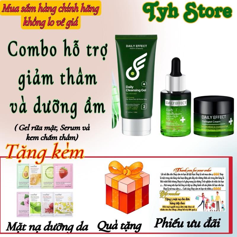 Combo Hỗ trợ cải thiện Thâm Hỗ trợ cấp ẩm và làm dịu làn da DAILY EFFECT ( Sữa rửa mặt, kem chấm Thâm và Serum)