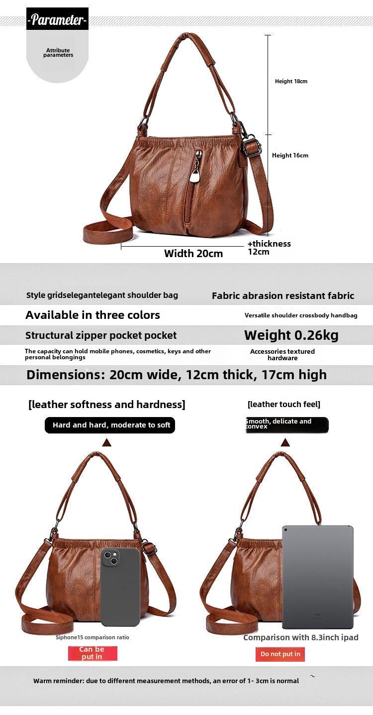 Authentic Leather Tactile Feel Small Bag Female Ladies New Bag Portable Shoulder Crossbody Bag Mother Bag Grandma Bag shoulder bag women's tote bags Sculpted for the Modern Woman
