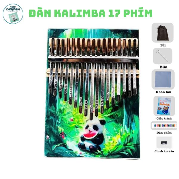 Đàn Kalimba 17 Phím Gấu Dưa Hấu, Tặng Full Phụ Kiện: Sách Hướng Dẫn, Búa Chỉnh Âm, Dán Phím, Khăn Lau, Túi Đựng Đàn - tet