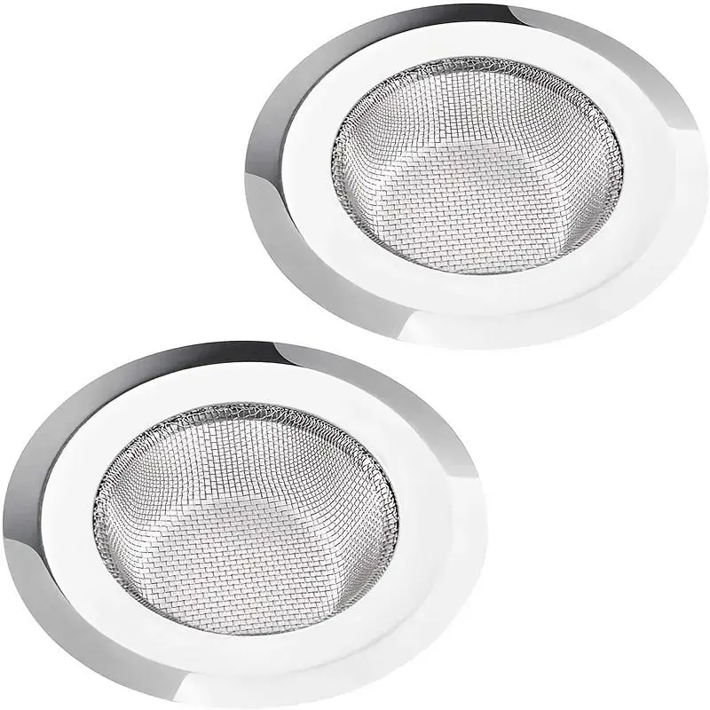 Kitchen Sink Strainer, 2 Counts Stainless Steel Sink Drain Strainer, Wide Rim 4.5" Diameter, Food Catcher for Most Sink Drains