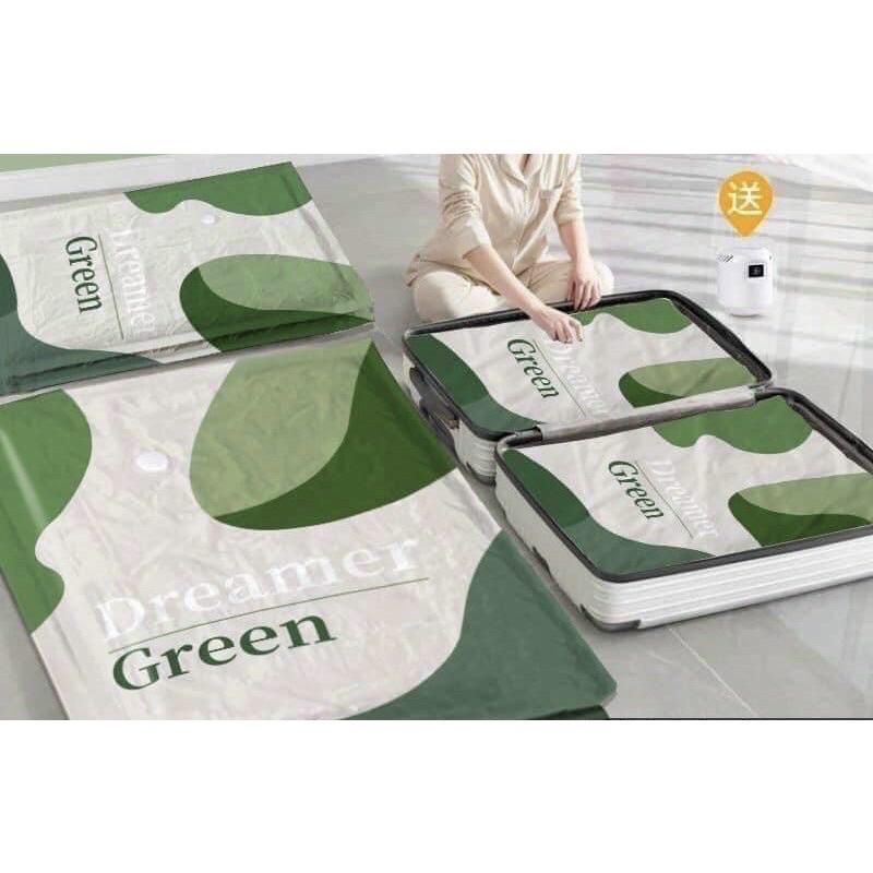Combo 6 túi hút chân không xanh lá đựng quần áo, chăn màn + bơm điện Tongkhogiare01 3